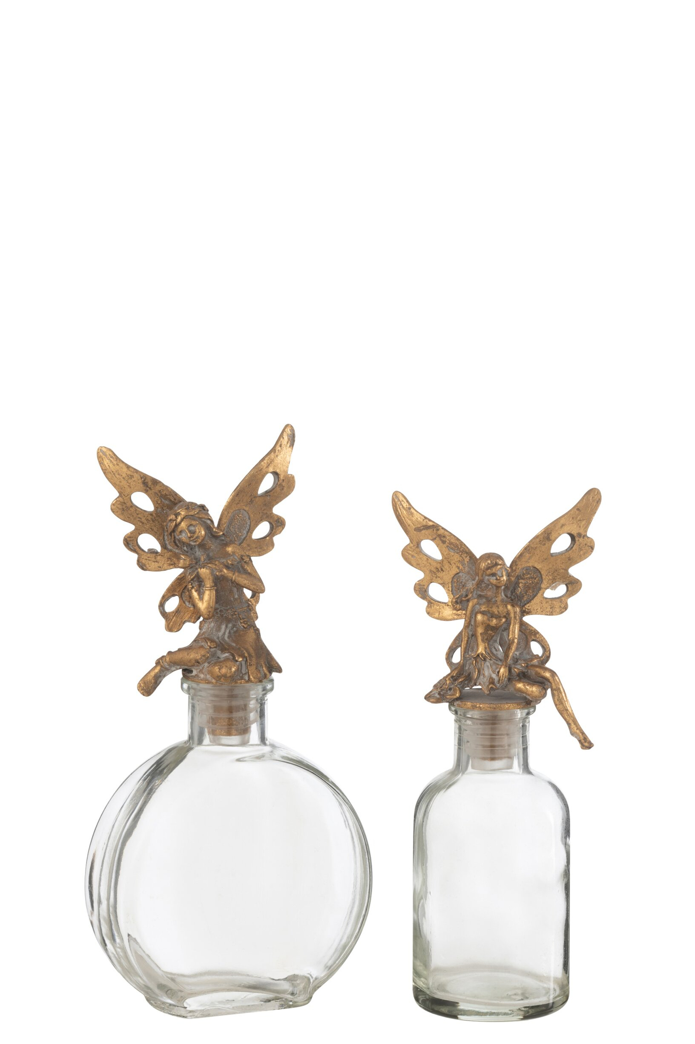 Decoratie Veerdin Glas Goud - Set van 2 - Afbeelding 2