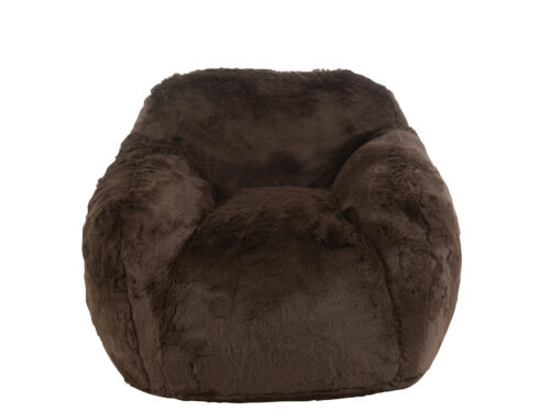 Bank Cutie Small bruin polyester, compact en zacht met pluizige bekleding voor een warme uitstraling