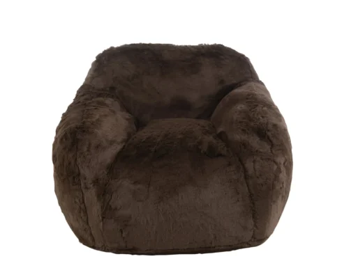 Bank Cutie Small bruin polyester, compact en zacht met pluizige bekleding voor een warme uitstraling