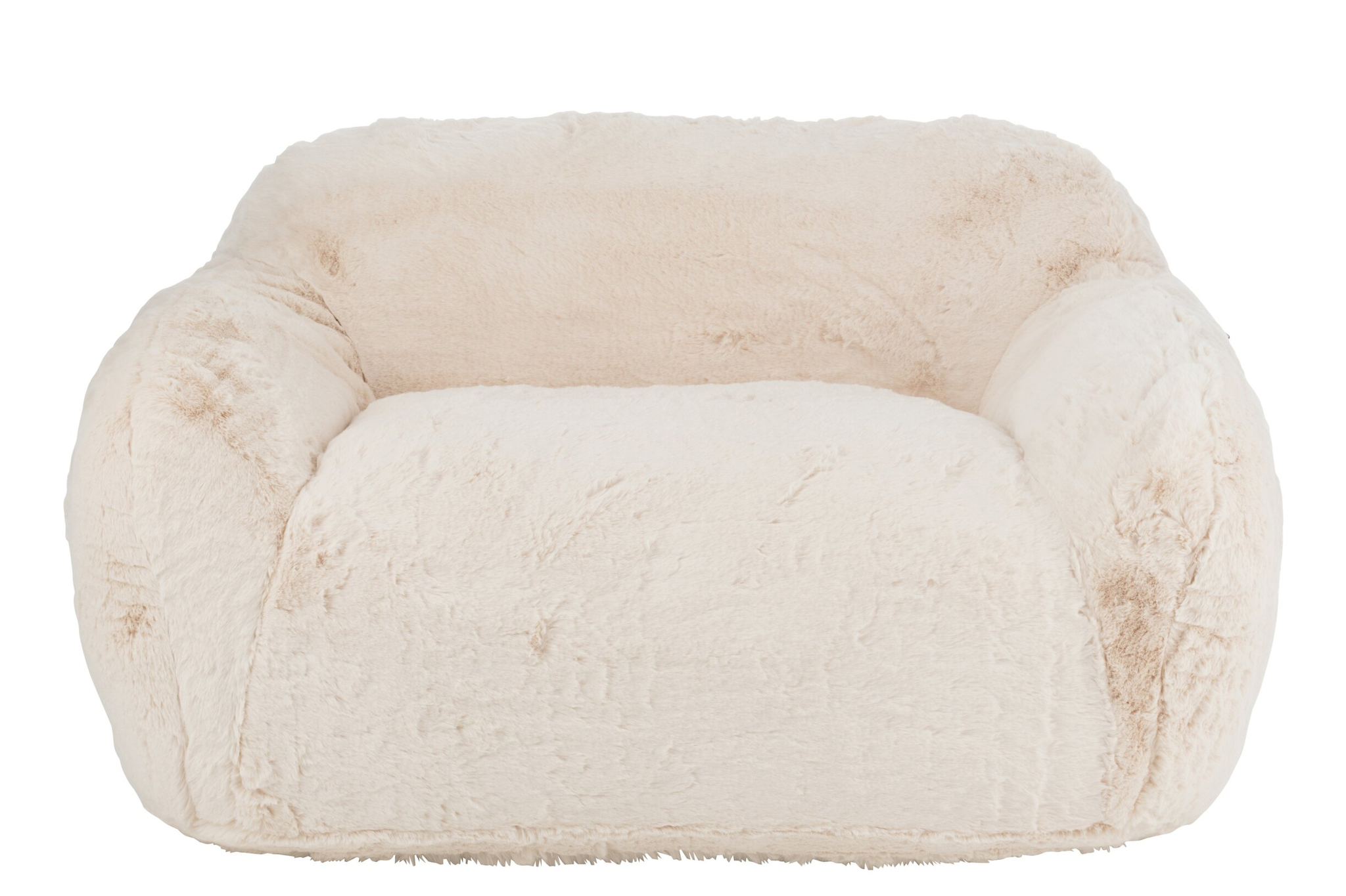 Bank Brolvine beige polyester met zachte teddylook en ronde, knusse vorm