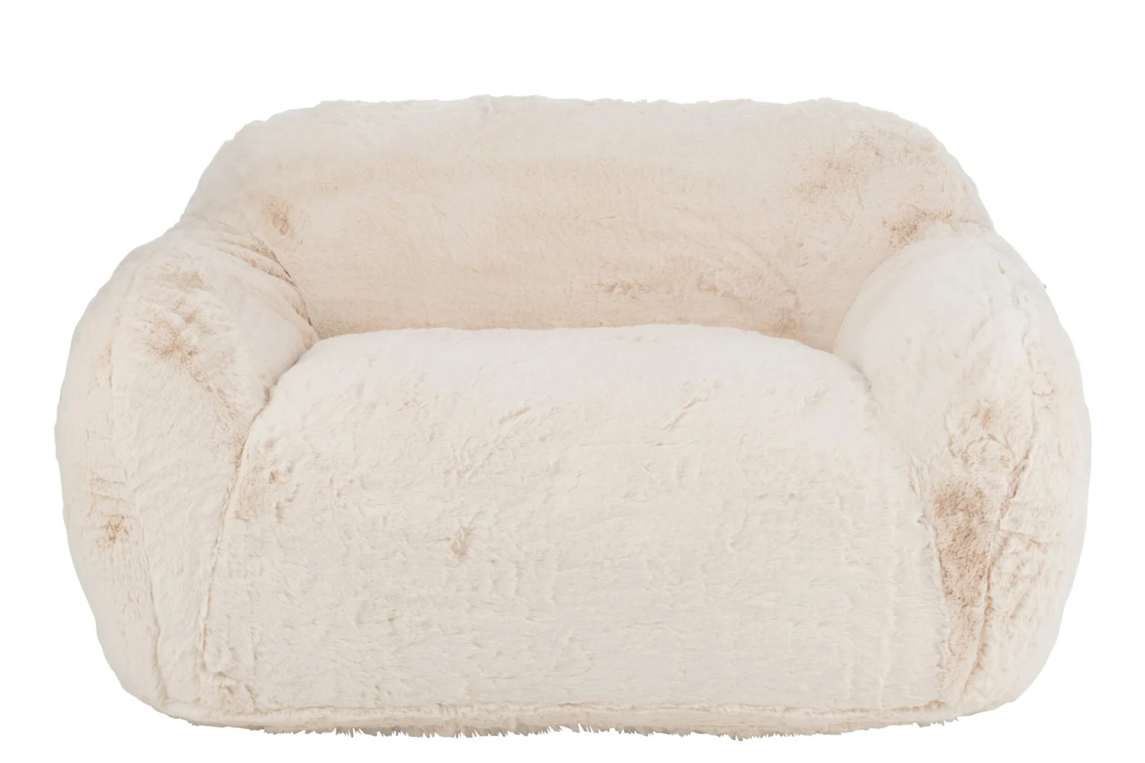 Bank Brolvine beige polyester met zachte teddylook en ronde, knusse vorm