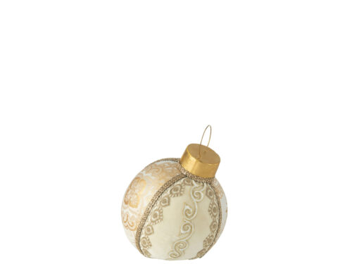 Gouden Sloomund kerstbal met zachte stoflook en sierlijke patronen, elegant en feestelijk voor kerstdecoratie