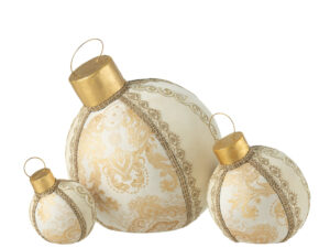 Kerstballen Melk Stof Goud