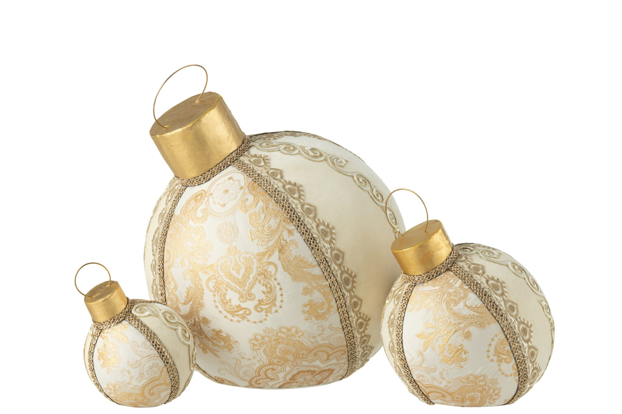 Kerstballen Melk Stof Goud