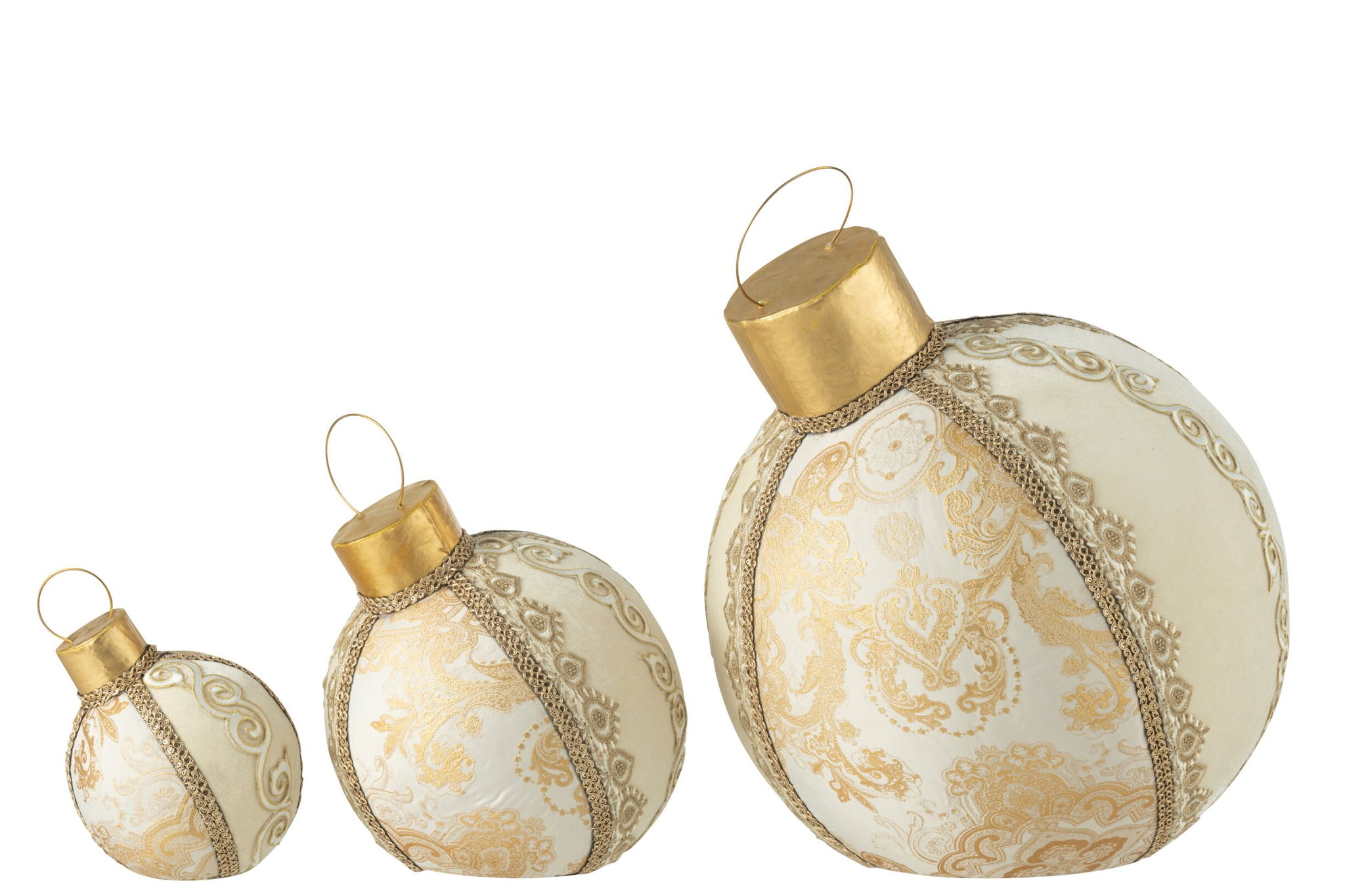 Kerstballen Melk Stof Goud - Afbeelding 2