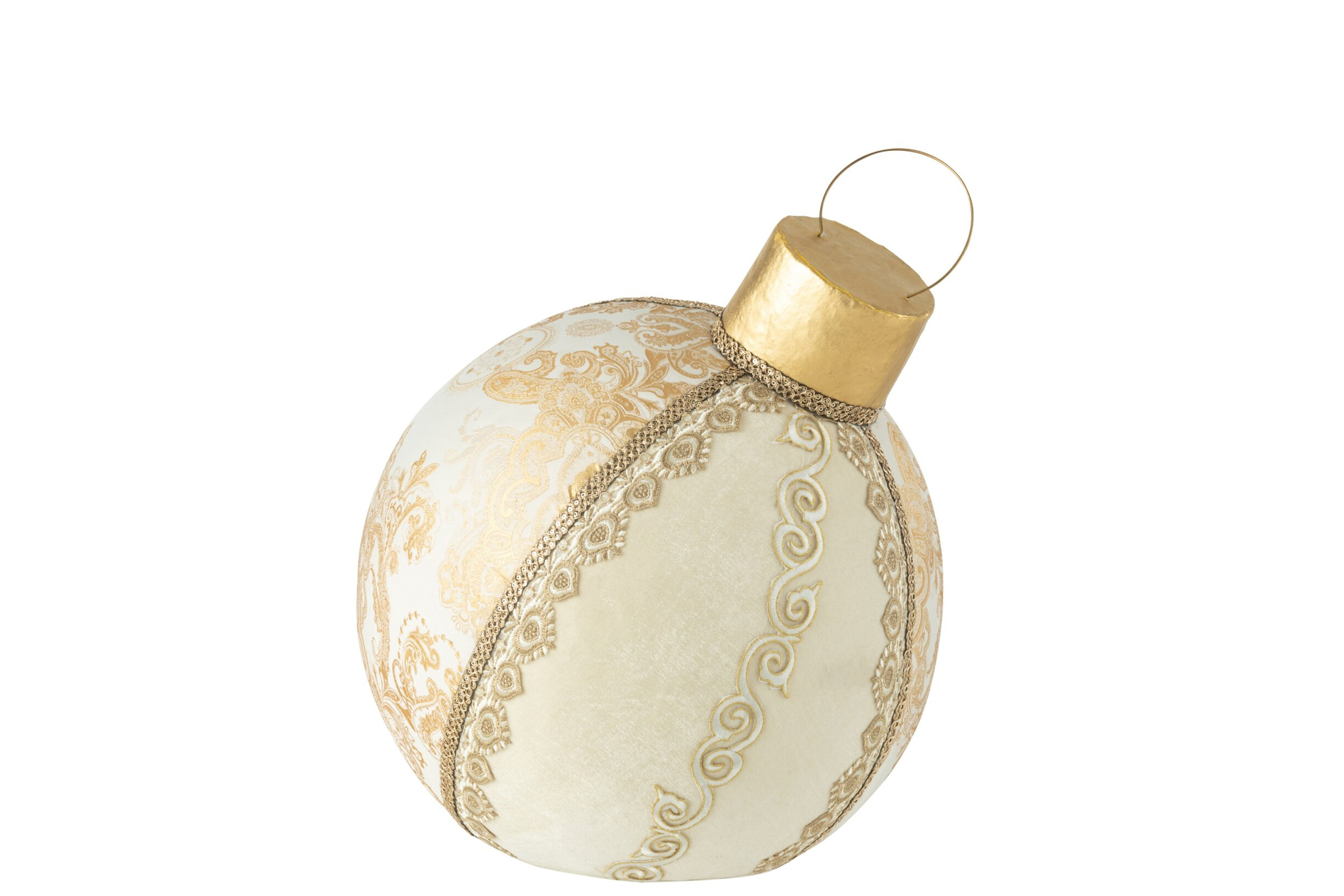 Kerstballen Melk Stof Goud - Afbeelding 3