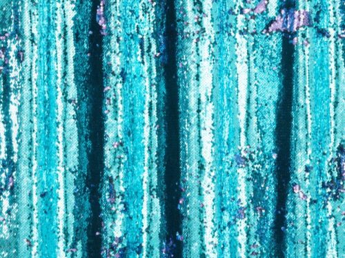 Gordijn Leessoro blauw met omkeerbare pailletten in turquoise en paars, decoratief woonaccent