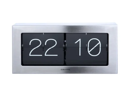 Tafelklok Slamesta van staal met zwart digitaal display en zilverkleurige behuizing