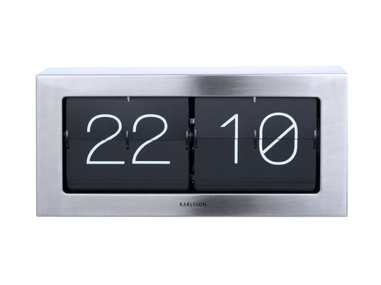 Tafelklok Slamesta van staal met zwart digitaal display en zilverkleurige behuizing