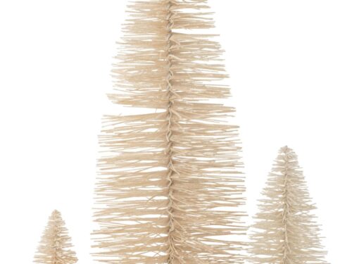 Kerstboom Klaskin Hout Wit H140 cm, elegante witte decoratieve kerstboom met subtiele glitteraccenten en natuurlijke uitstral