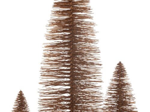 Kerstboom Veisea Hout Bruin H140 cm met glitterafwerking, slanke decoratieve kerstboom van wilgenhout, MDF en ijzer