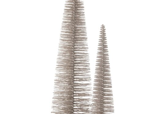 Neellan kunstkerstboom grijs met glitterafwerking, slank design en 61 cm hoog op ronde voet