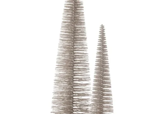 Neellan kunstkerstboom grijs met glitterafwerking, slank design en 61 cm hoog op ronde voet