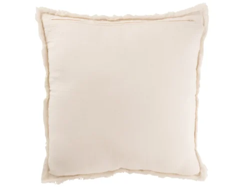 Vausten wit sierkussen 50 x 50 cm met gefranjerde randen en zachte katoenen look