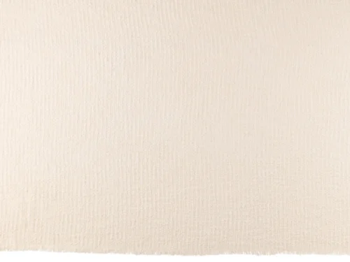 Witte Plaid Foonsis Wit met zachte, lichte structuur en rafelrand, 130 x 180 cm, 65% katoen, 35% polyester