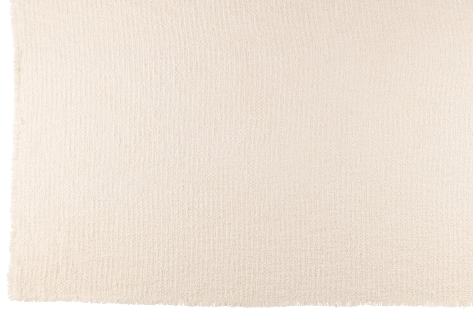 Witte Plaid Foonsis Wit met zachte, lichte structuur en rafelrand, 130 x 180 cm, 65% katoen, 35% polyester
