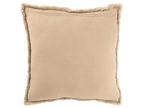 Kussen Tierrone beige 50x50 cm met gefranjerde randen en rustige, zachte uitstraling