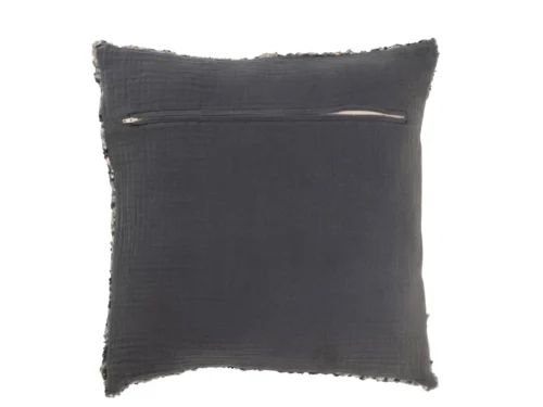 Jaunsesta Blauw kussen 45x45 cm met tweedlook en rits, in donkerblauw met zachte textuur