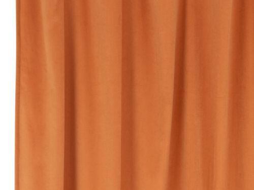 Gordijn Dundona Geel, okertint met fluweelachtige look en lussen voor elegante raambekleding
