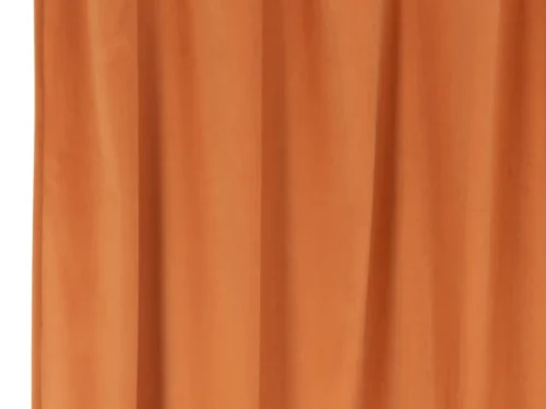 Gordijn Dundona Geel, okertint met fluweelachtige look en lussen voor elegante raambekleding