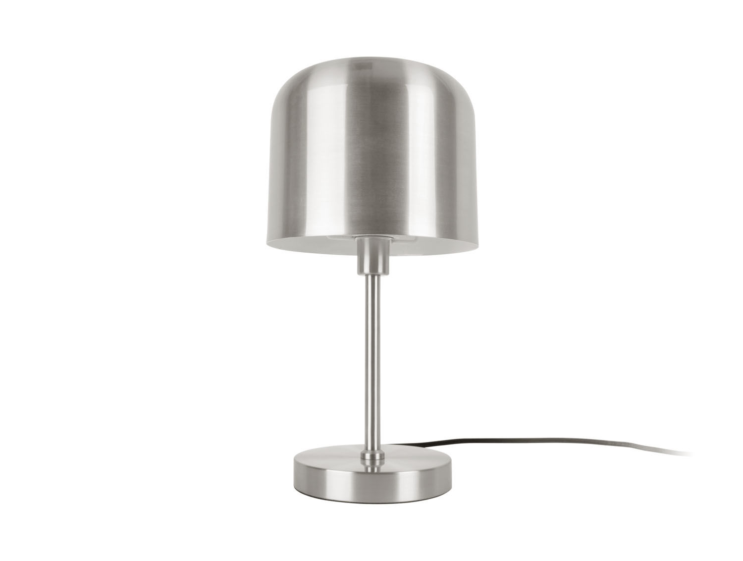 Tafellamp Teikol nikkel met Ø20 cm kap, strak modern design en ronde voet