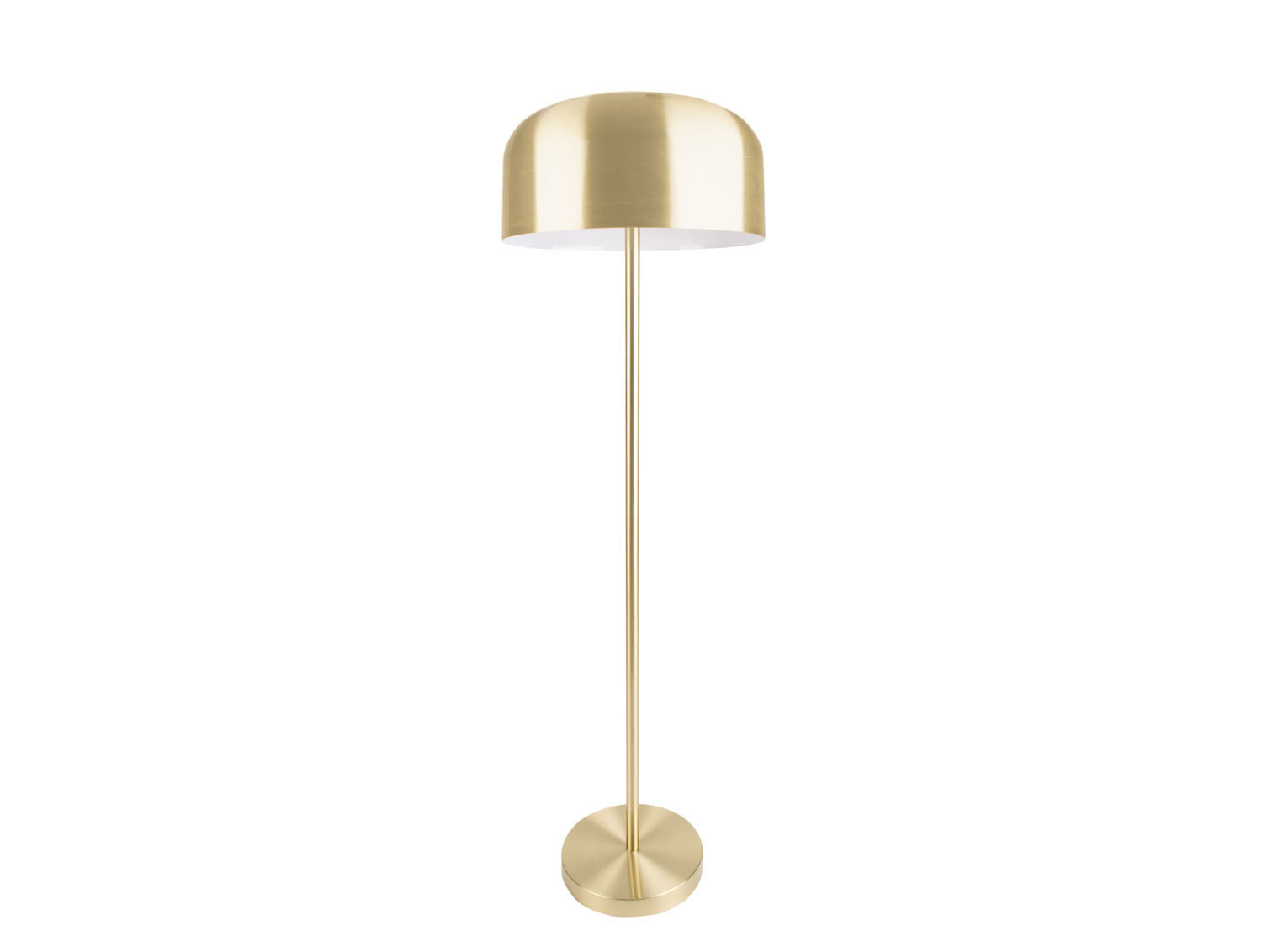 Vloerlamp Koondura goud Ø42 cm met slanke voet en ronde kap voor een warme, luxe uitstraling