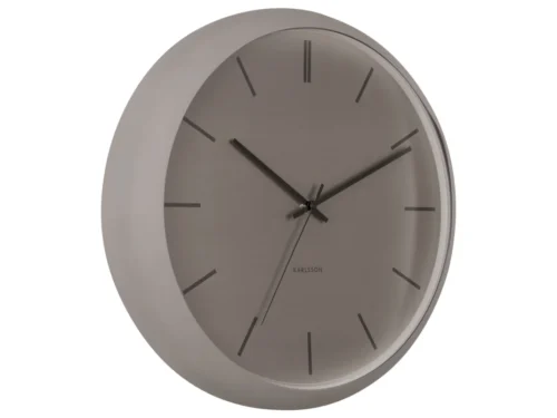 Wandklok Huntello Grijs met 40 cm ronde wijzerplaat, minimalistisch design en rustige uitstraling