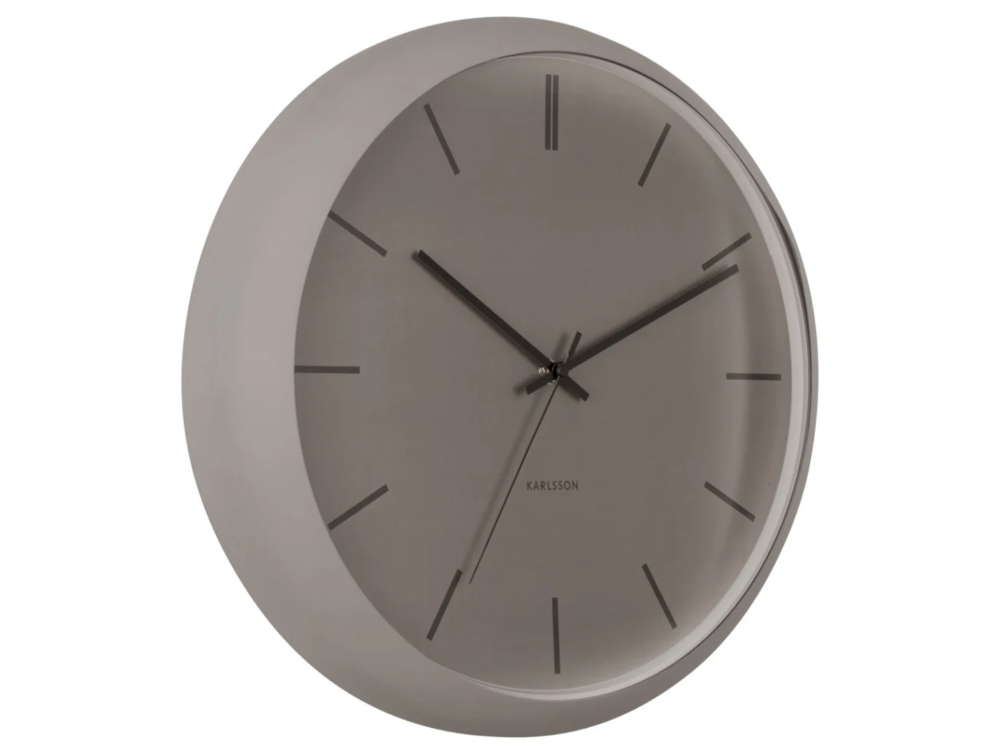 Wandklok Huntello Grijs met 40 cm ronde wijzerplaat, minimalistisch design en rustige uitstraling