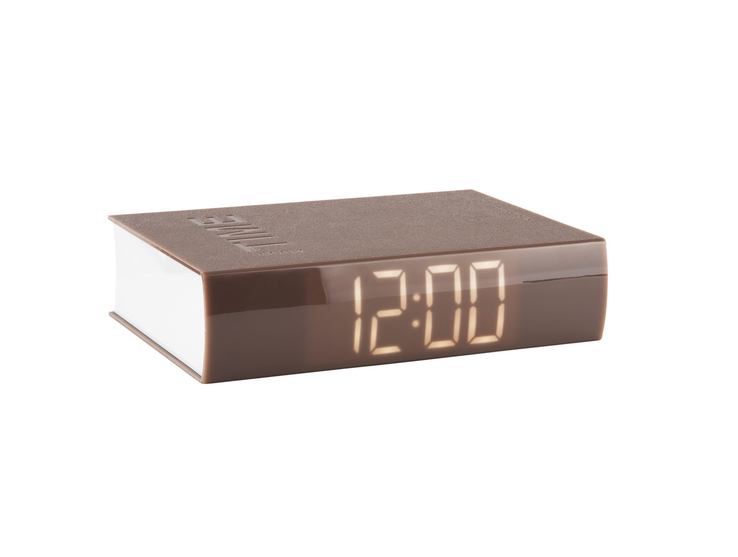 Wekker Skeirden warm grijs met digitaal display en compact, laag ontwerp