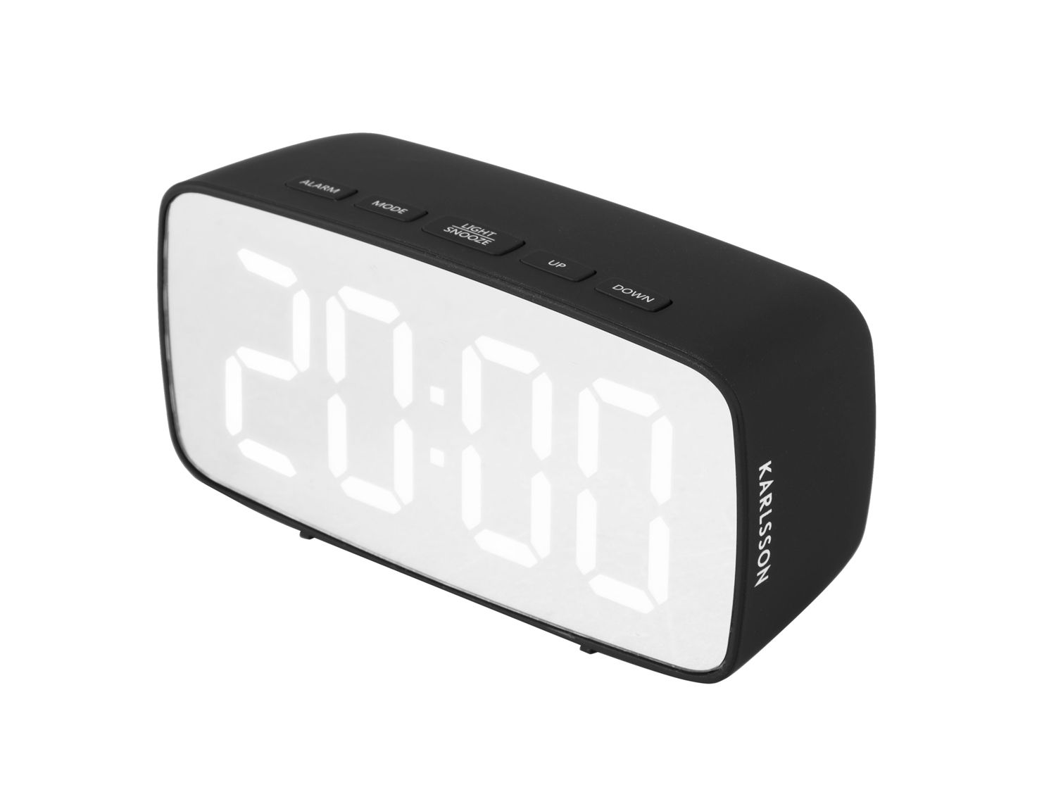 Wekker Stoostis Zilver, compacte digitale wekker met groot display en snooze-functie, zwart/zilverkleurig ontwerp