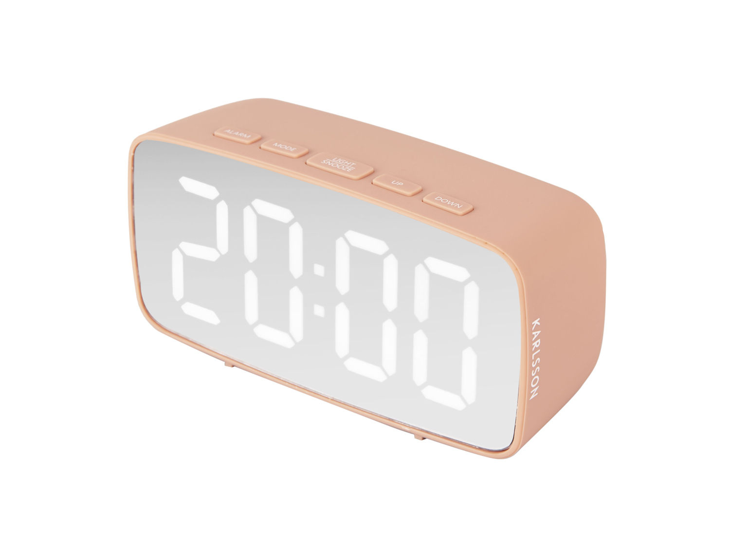 Wekker Honnura Zilver, compact digitaal model met grote LED-display en snooze-knoppen