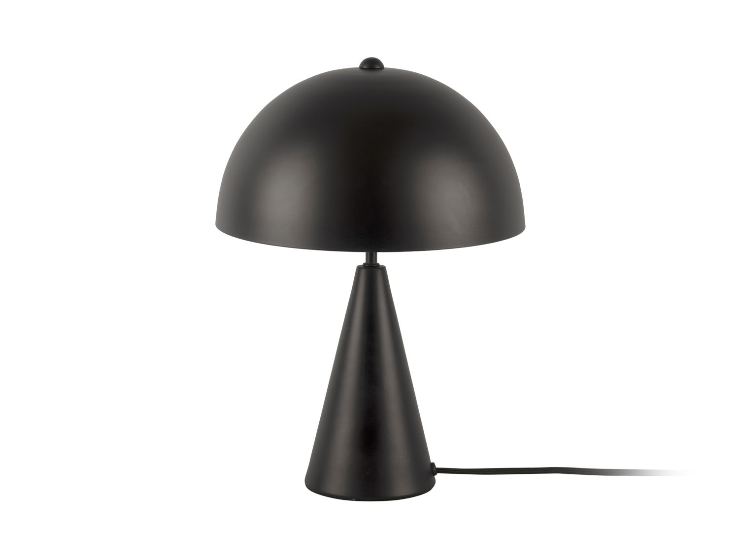Zwarte Tafellamp Zanund Ø25 cm met compacte kap en conische voet voor sfeervol licht