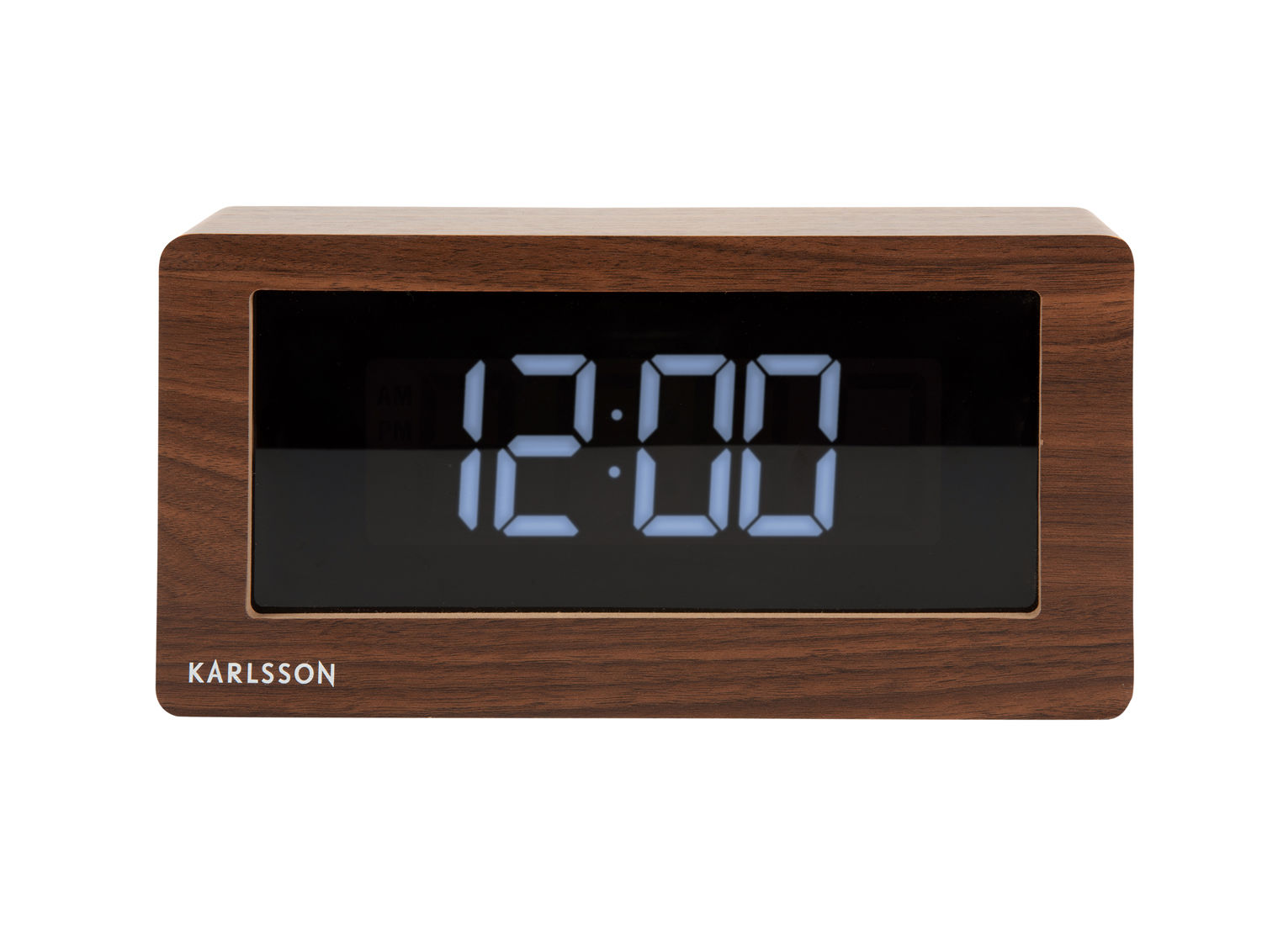 Tafelklok Murnine Hout met digitaal display en warme houtlook, compact voor nachtkastje of bureau