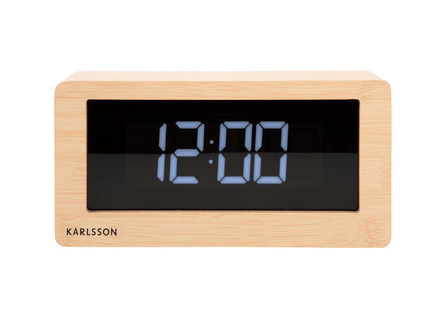 Tafelklok Grernu Hout met houten behuizing en digitaal display, compact en strak vormgegeven