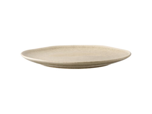 Lunchbord Runang beige steengoed, set van 4, met tijdloos rond ontwerp en verfijnde afwerking