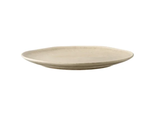 Lunchbord Runang beige steengoed, set van 4, met tijdloos rond ontwerp en verfijnde afwerking