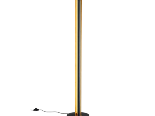 Soorder vloerlamp zwart met LED, rechte metalen vorm en warme verlichting, set van 3, H142,5 cm