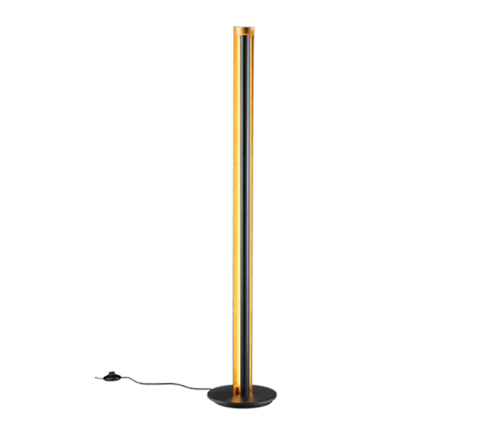 Soorder vloerlamp zwart met LED, rechte metalen vorm en warme verlichting, set van 3, H142,5 cm