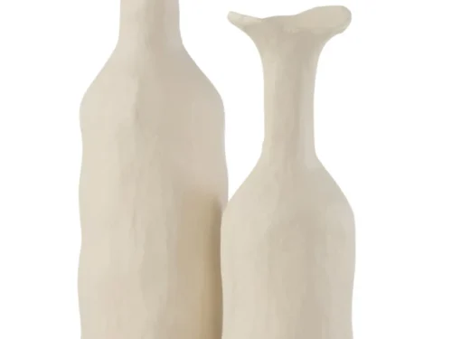 Vaas Voskun wit aluminium H50,5 cm met slanke moderne vorm en elegant design
