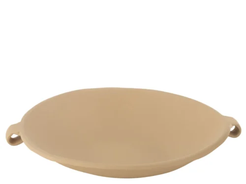 Dienblad Geeri aluminium beige met ovale vorm en stevige handgrepen, modern en stijlvol voor decoratie of сервies
