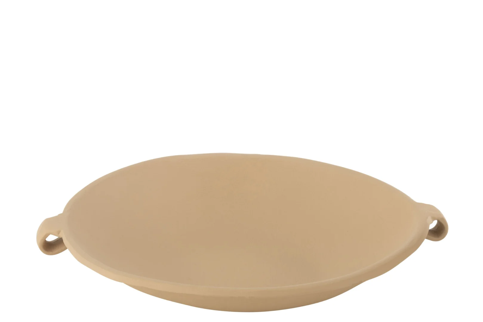 Dienblad Geeri aluminium beige met ovale vorm en stevige handgrepen, modern en stijlvol voor decoratie of сервies