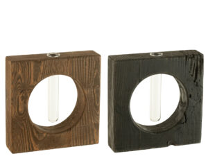 Vaas Rieval Hout Meerkleurig H20,5 cm - Set van 2