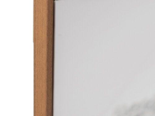 Wanddecoratie Coordin Bruin met houten frame en strak wit vlak, langwerpig en stijlvol