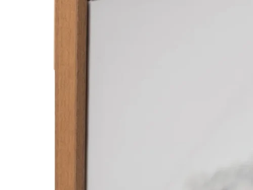 Wanddecoratie Coordin Bruin met houten frame en strak wit vlak, langwerpig en stijlvol