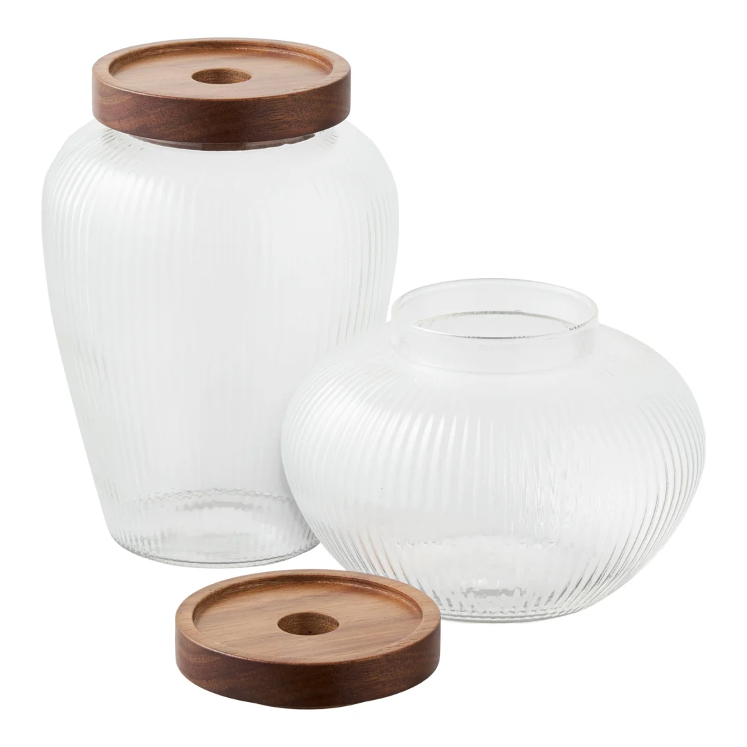 Opbergpot Haastir Glas H17 cm - Set van 2 - Afbeelding 2