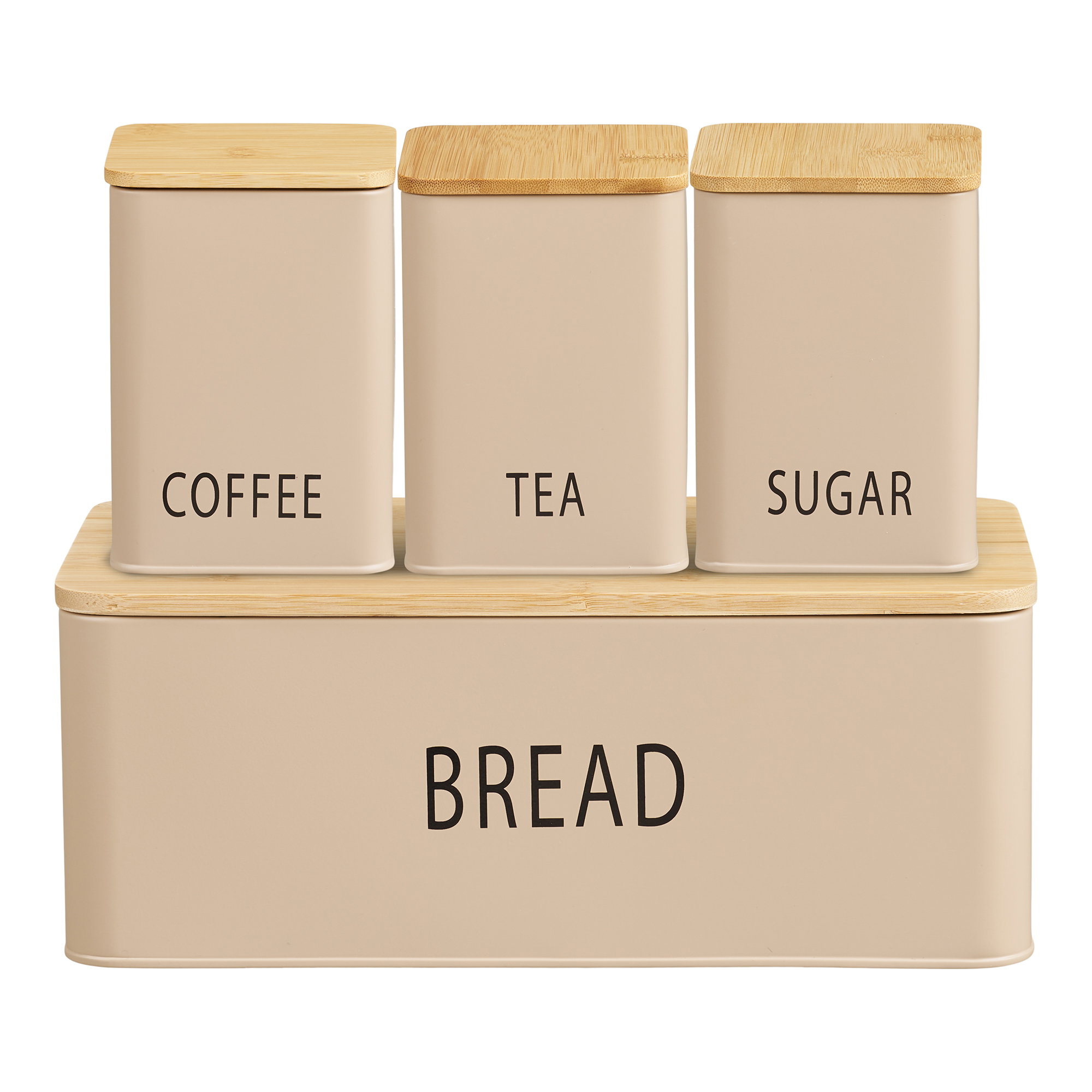 Brooddoos Meesone Bamboe Beige - Set van 4
