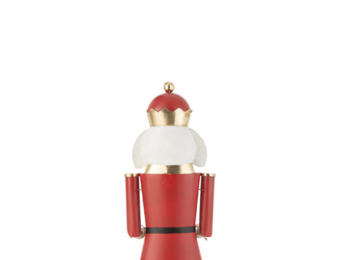 Notenkraker Loonder metaal meerkleurig in rood, goud en wit, decoratieve winteraccessoire met stevige ijzeren afwerking
