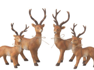 Decoratiefiguur Fero Porselein Bruin H28 cm - Set van 2