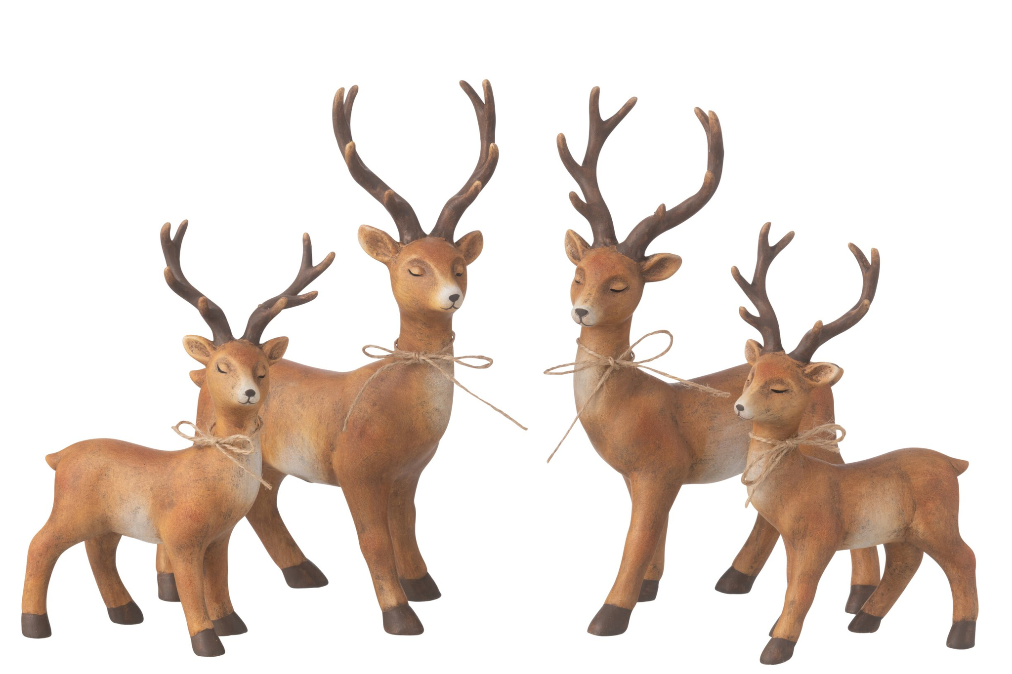 Decoratiefiguur Fero Porselein Bruin H28 cm - Set van 2
