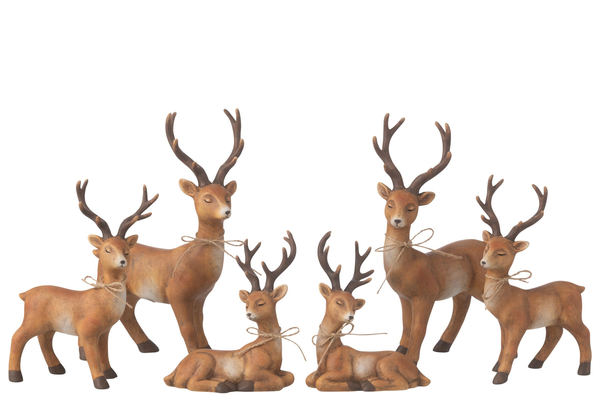 Decoratiefiguur Fero Porselein Bruin H28 cm - Set van 2 - Afbeelding 2